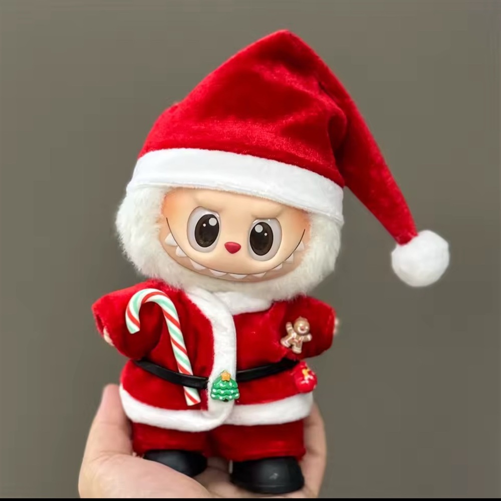 Charming Labubu Red Santa Doll Attire